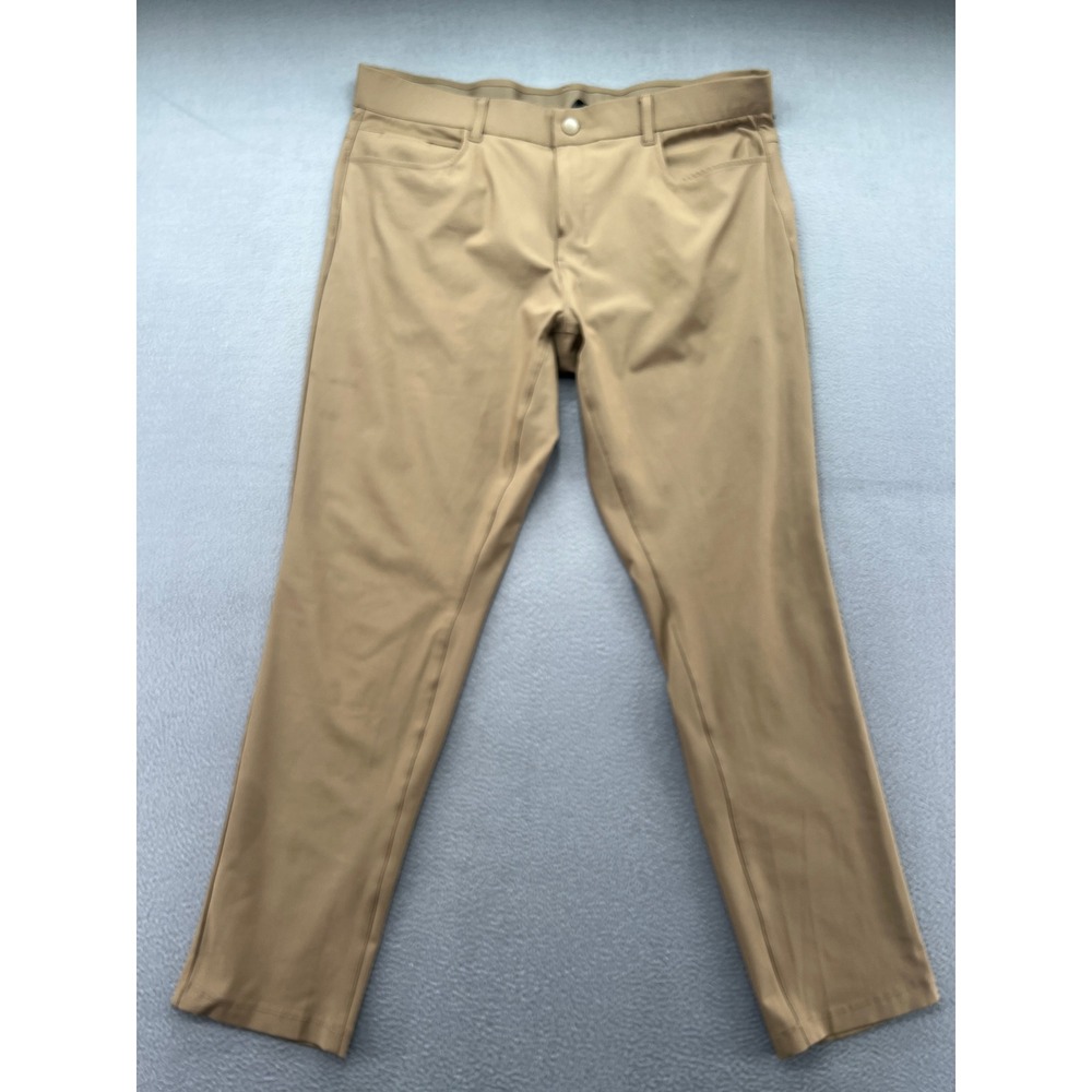 Apana Pants Mens Sz L Br Slim Fit Brown Khaki Chino Golf Trousers